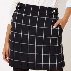 Windowpane Shift Skirt